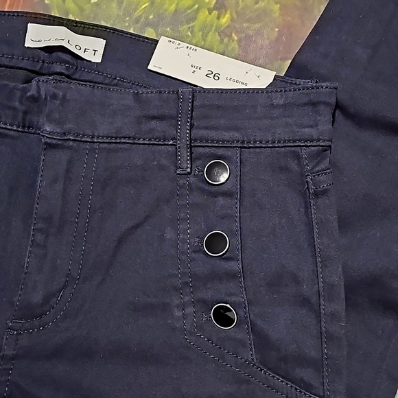 Loft Leggings Size 2 Dark Blue NWT - Picture 3 of 6